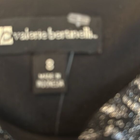 Valerie Bertinelli Black Silver Sz 8 Sparkly Glamour Dress Bodycon Party - Picture 5 of 7